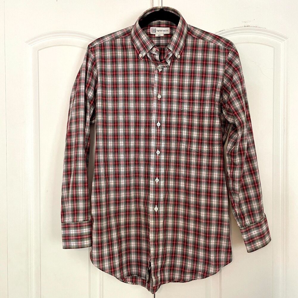 High Bar Shirt Co. Button-Down Shirt Slim Cut in Plaid - Slim/Small Made in USA